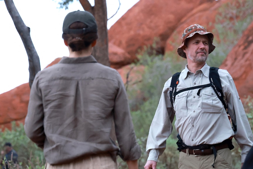 A man at Uluru