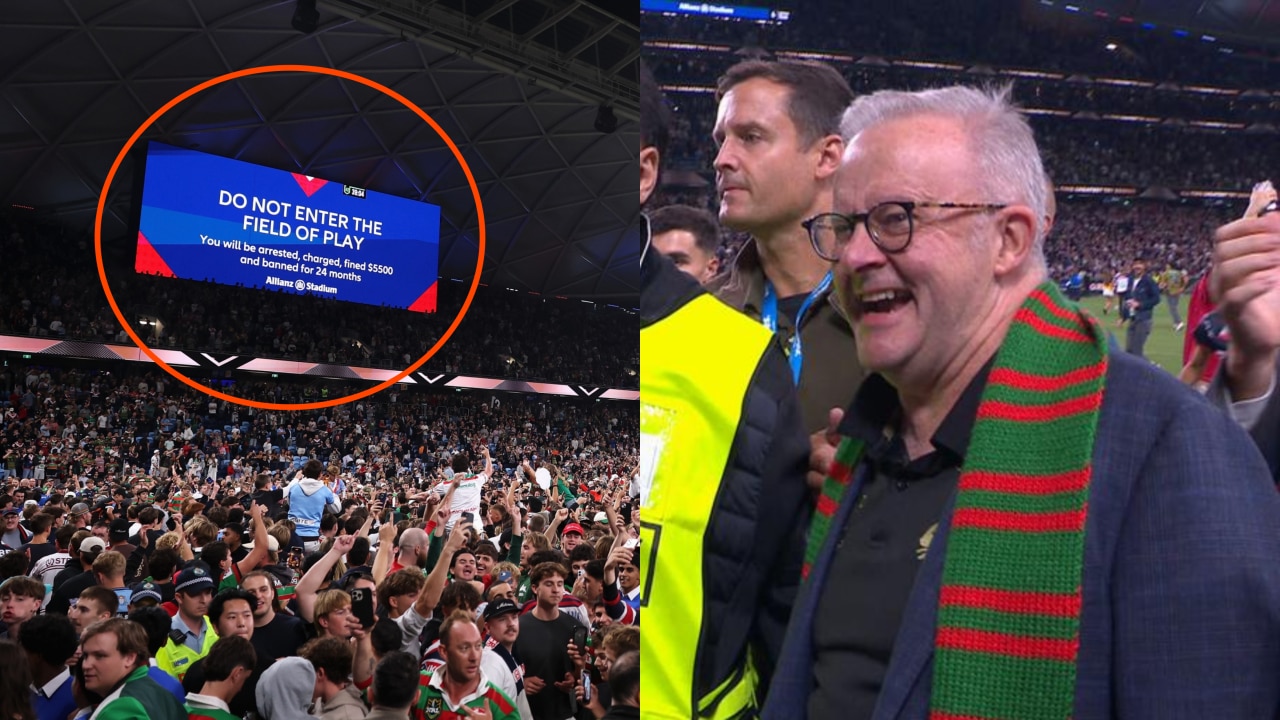 Anthony Albanese risks ban after joining thousands of NRL pitch invading fans celebrating Alex Johnston's try-scoring history