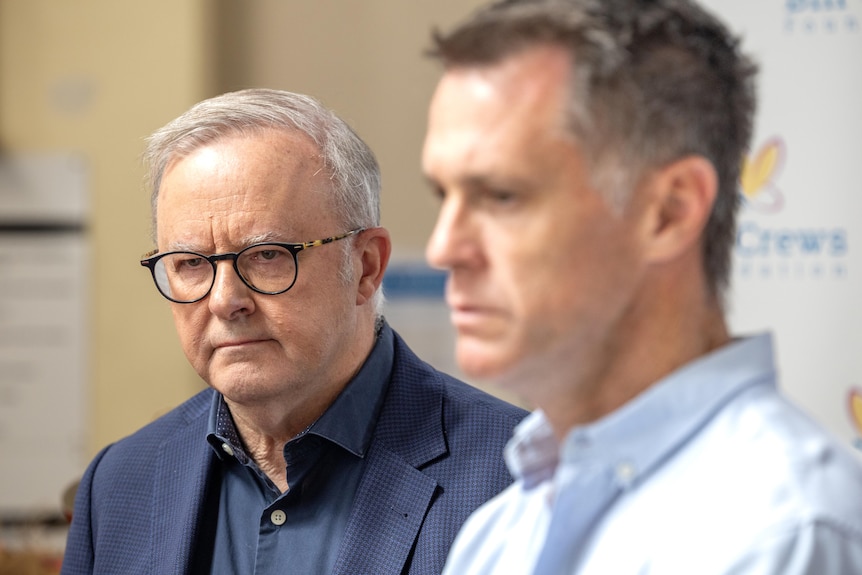 The PM and NSW premier speaking at a press conference