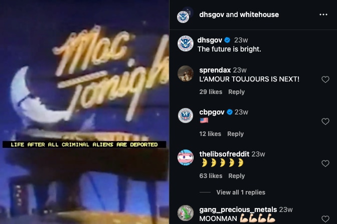 Screenshot of image in a video of a moon sitting at a piano that posted to Instagram.