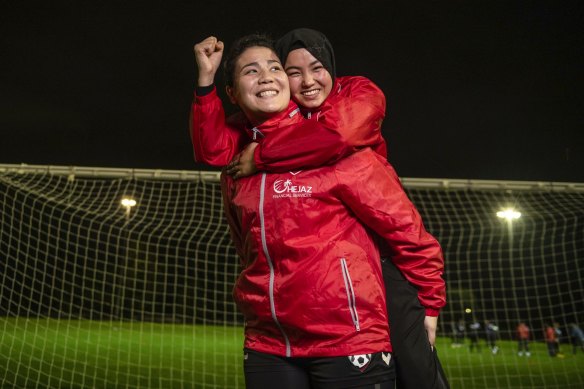Afghan soccer players Fatima and Adiba Ganji fled the Taliban.