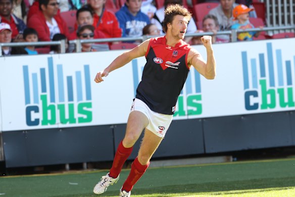 Jack Fitzpatrick in his playing days for the Demons.