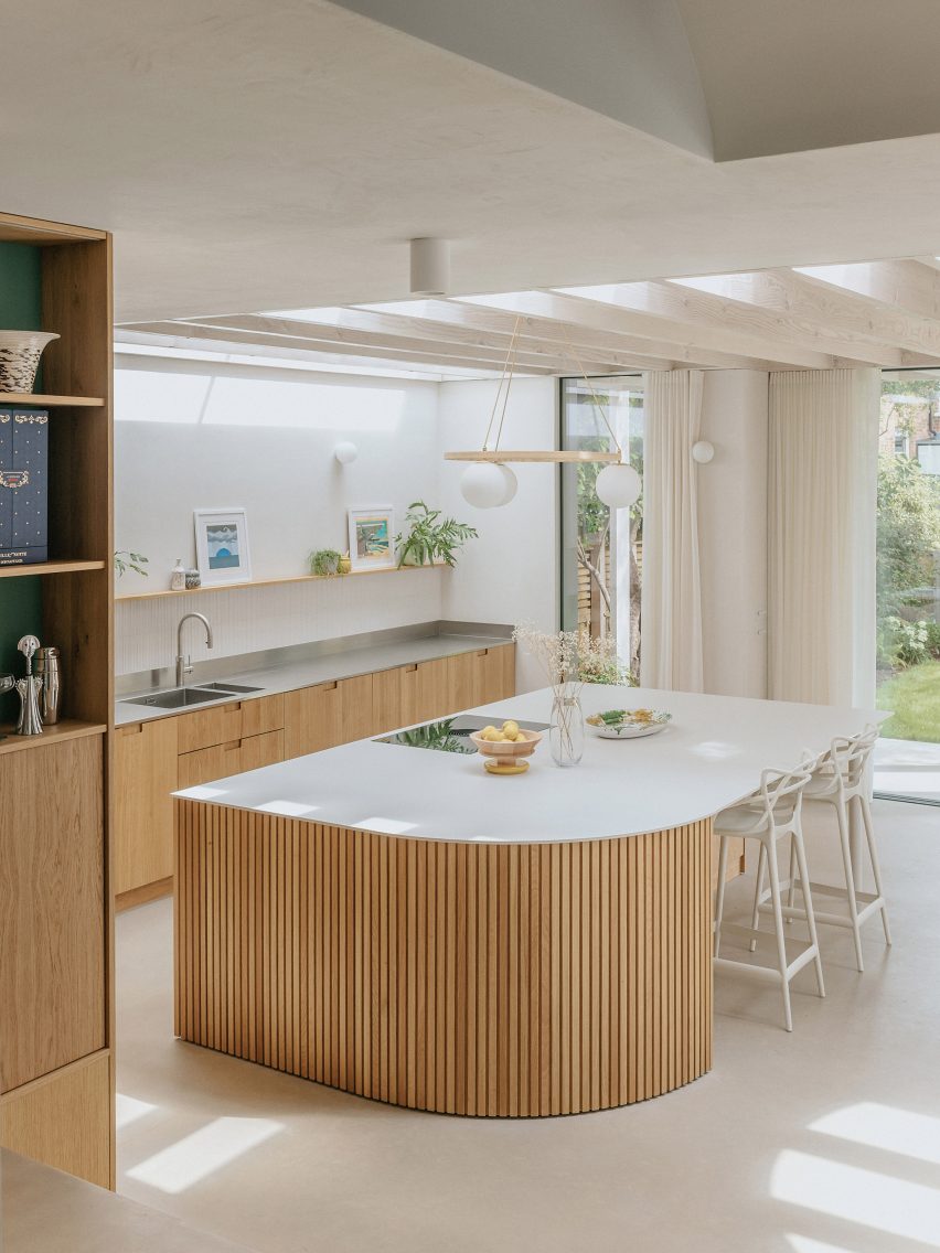 Oak and Douglas fir extension interior by Emil Eve Architects