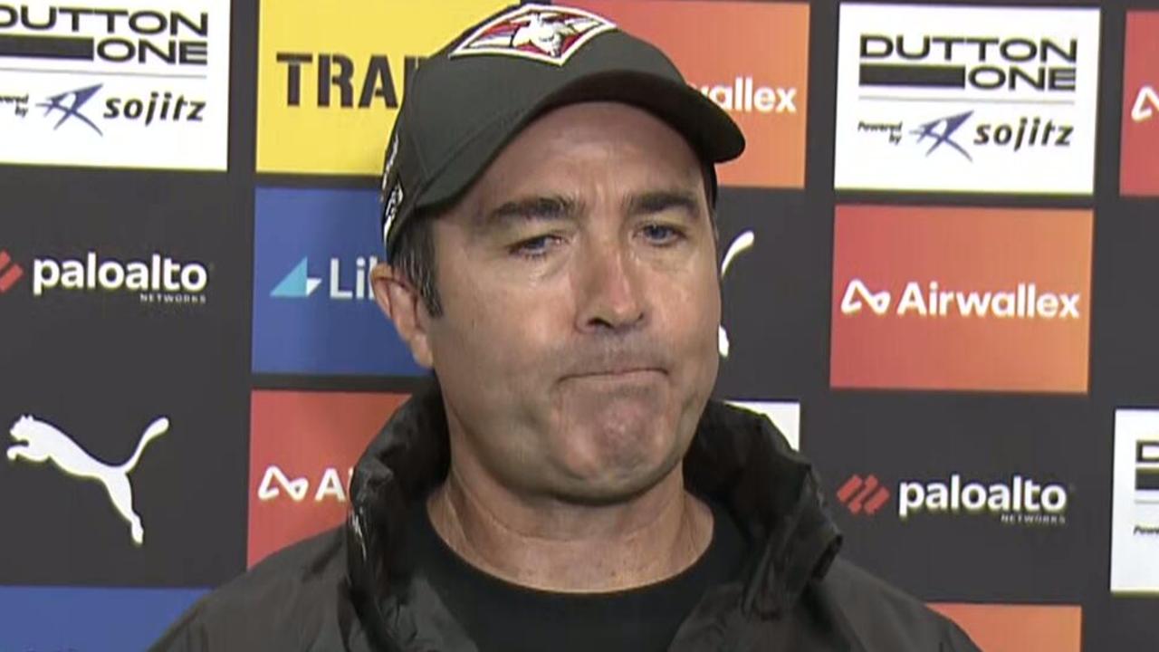 Brad Scott press conference video, explains Nate Caddy comments, Essendon Bombers, latest news