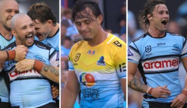 Cronulla Sharks vs Gold Coast Titans score, stats, Braydon Trindall, Tino Fa’asuamaleaui shoulder charge