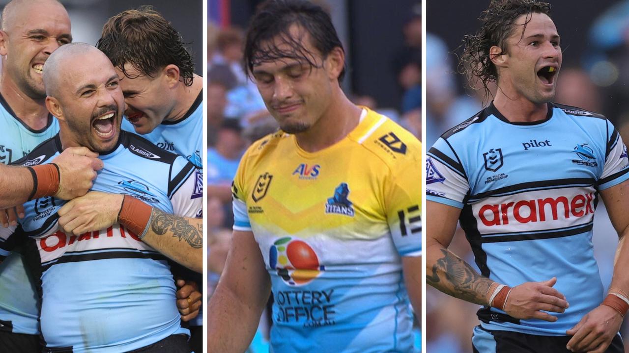 Cronulla Sharks vs Gold Coast Titans score, stats, Braydon Trindall, Tino Fa’asuamaleaui shoulder charge