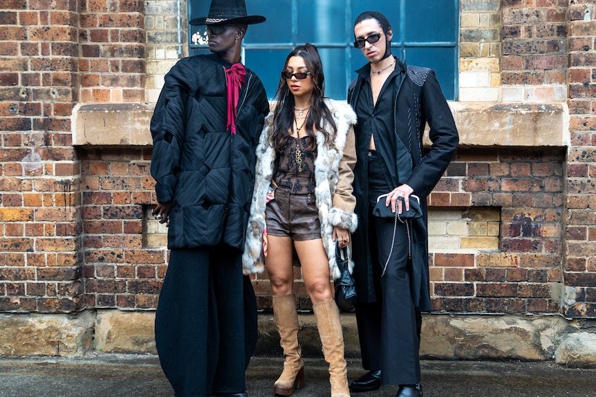 Models posing in front of the camera 