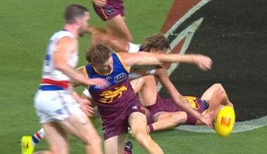 AFL 2026: Harris Andrews KO’s Bulldogs player with errant elbow, Oscar Allen first goal
