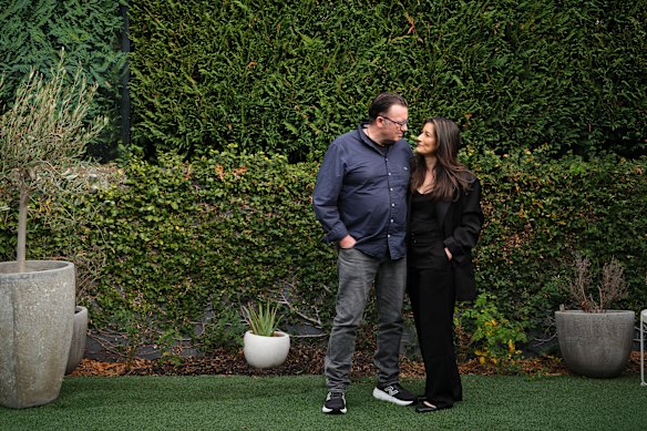 Teage Ezard with his wife Tina in July 2025. 