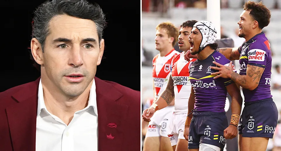 Pictured left to right, NRL legend Billy Slater and Melbourne Storm star Sua Fa'alogo.