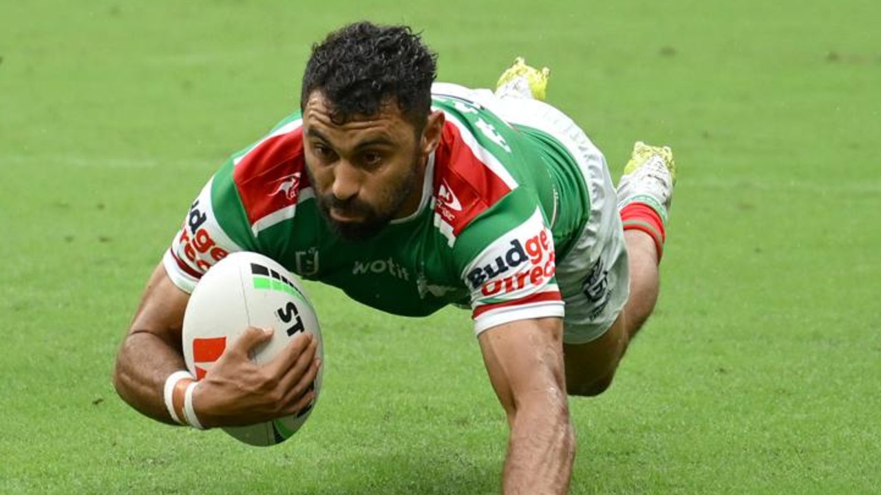 How many tries does Alex Johnston need to pass Ken Irvine?, try-scoring record, all-time list, South Sydney Rabbitohs vs Sydney Roosters