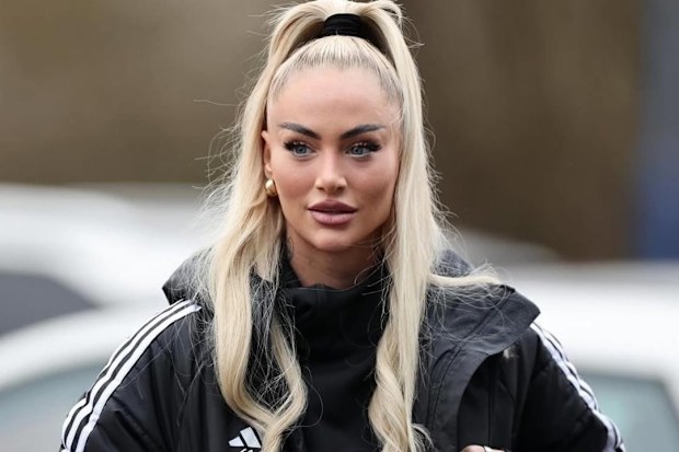 Alisha Lehmann arrives at Leicester City training.