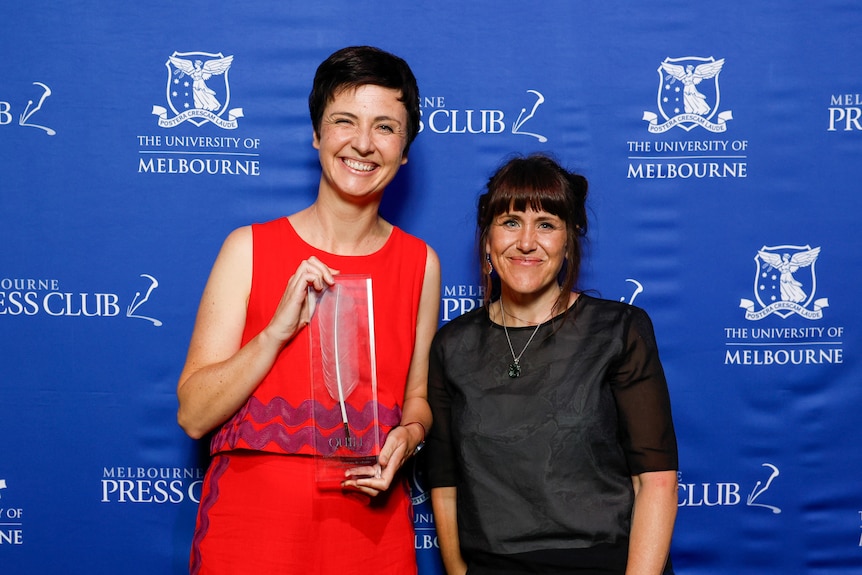 Two women smiling at Quill Awards in Melbourne