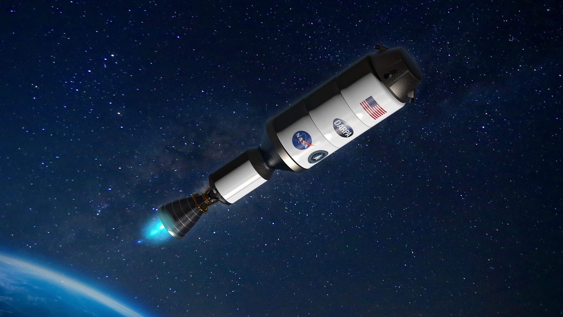a white cylinder on a starry background