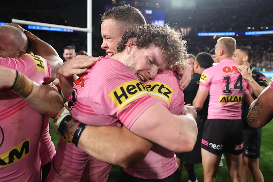 Seen here, Penrith forwards Liam Henry and Liam Martin.