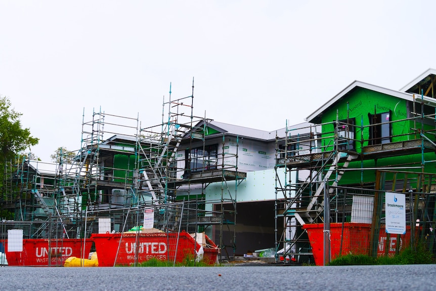 Townhouses under construction in a Labrador neghbourhood traditionally dominated by detached houses