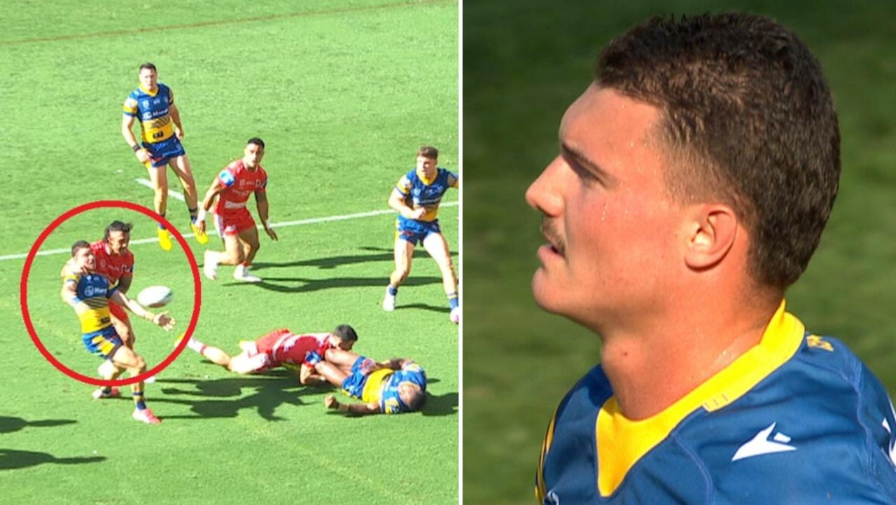 Controversial Jonah Pezet penalty try for Parramatta Eels, video, reaction, Shane Flanagan press conference