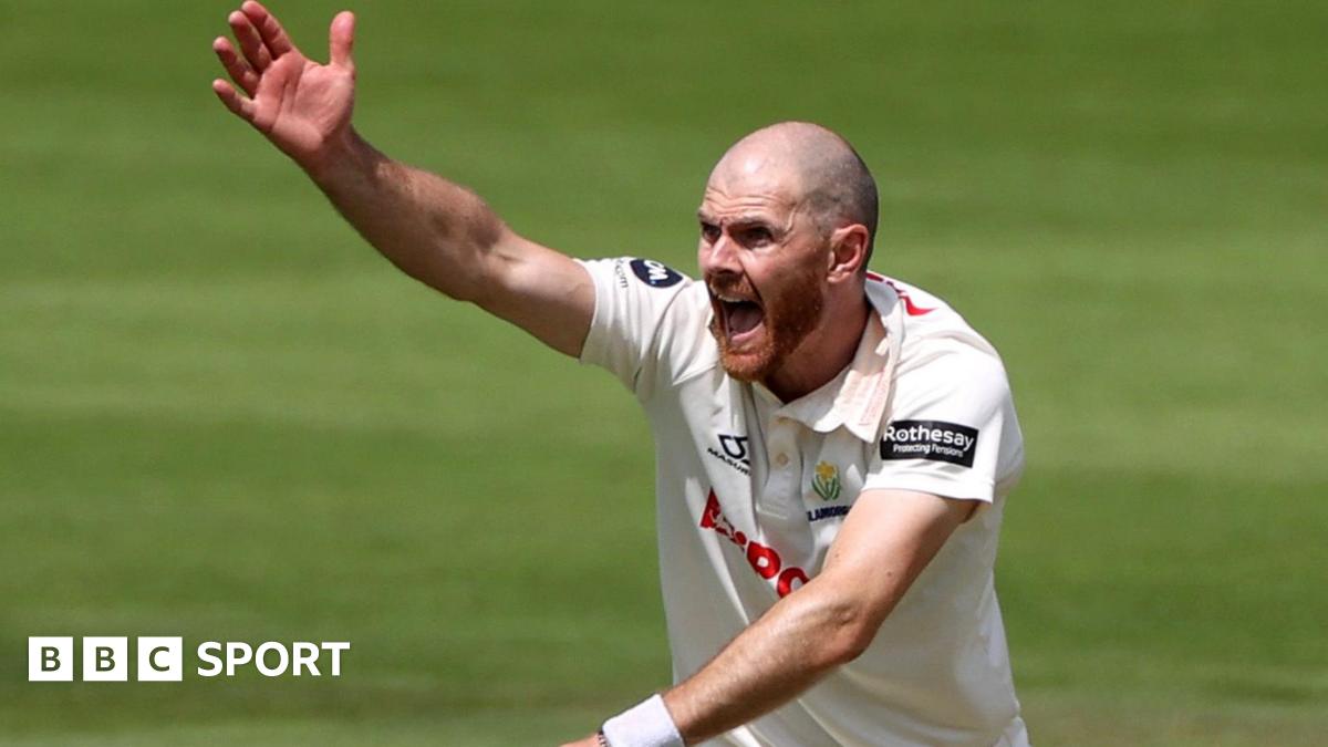 James Harris appeals for a wicket