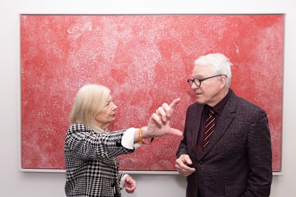 Heather Ridout and Steve Martin. The actor has loaned several works to the consul-general’s residence.