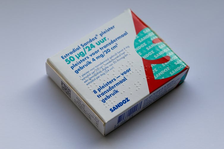 A box of HRT patches.