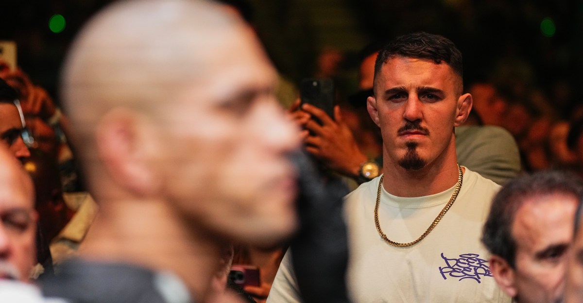 Tom Aspinall reacts to Alex Pereira vs. Ciryl Gane at UFC White House