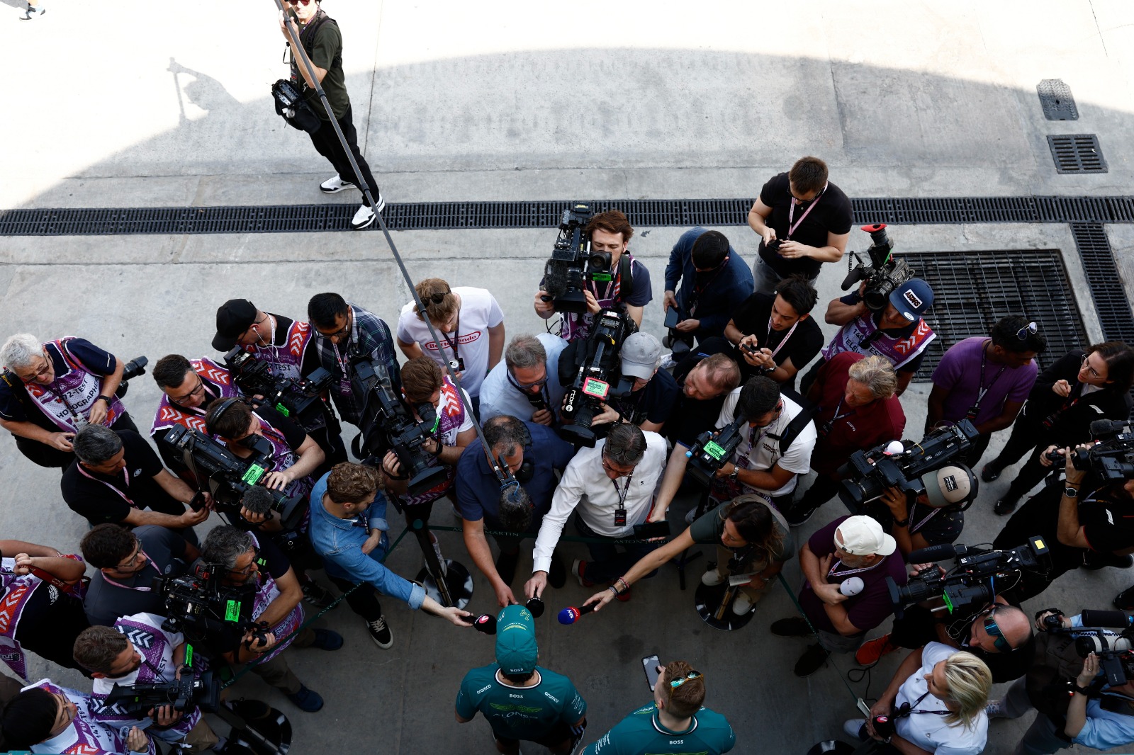Fernando Alonso fields questions from the media
