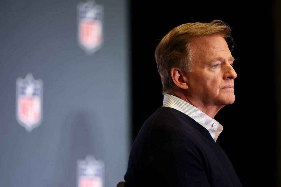 NFL commissioner Roger Goodell speaks in San Jose, California, last month.