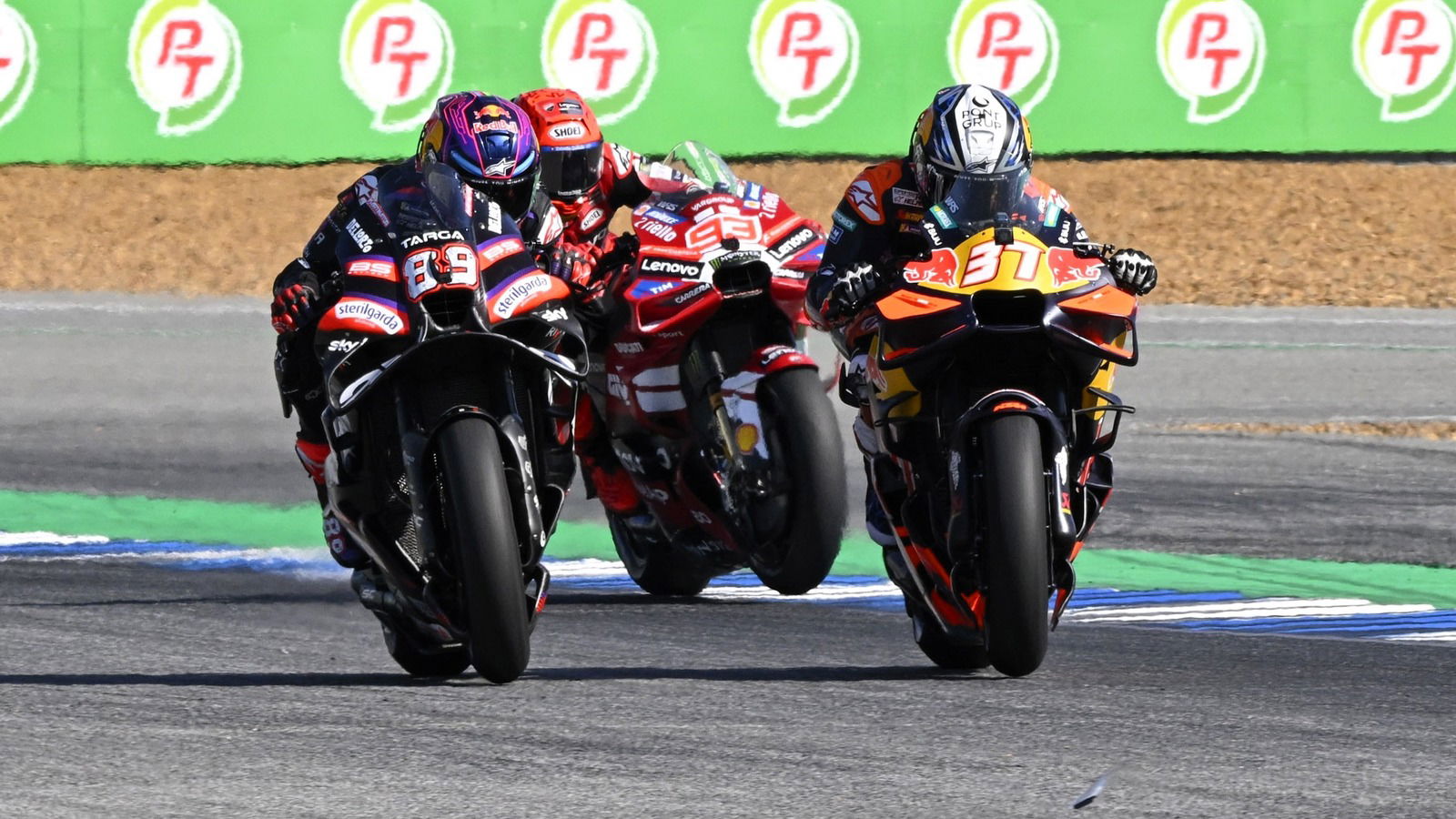 Jorge Martin, Pedro Acosta, Marc Marquez, 2026 Thai MotoGP.