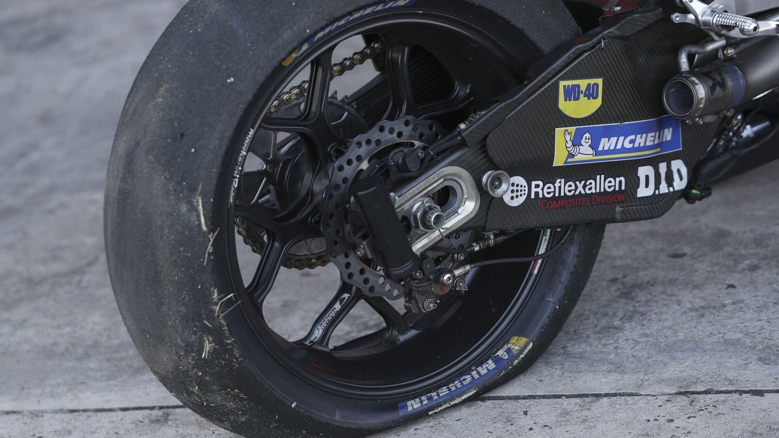 Marc Marquez's damaged rear wheel at the 2026 Thai MotoGP