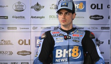 Fermin Aldeguer, 2026 MotoGP Brazilian Grand Prix, pit box. Credit: Gold and Goose.