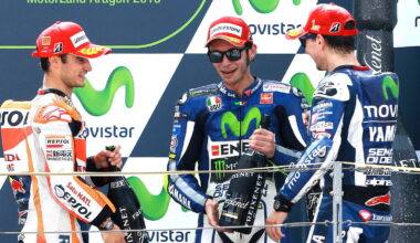 Dani Pedrosa, Valentino Rossi, Jorge Lorenzo, 2015 Aragon MotoGP.