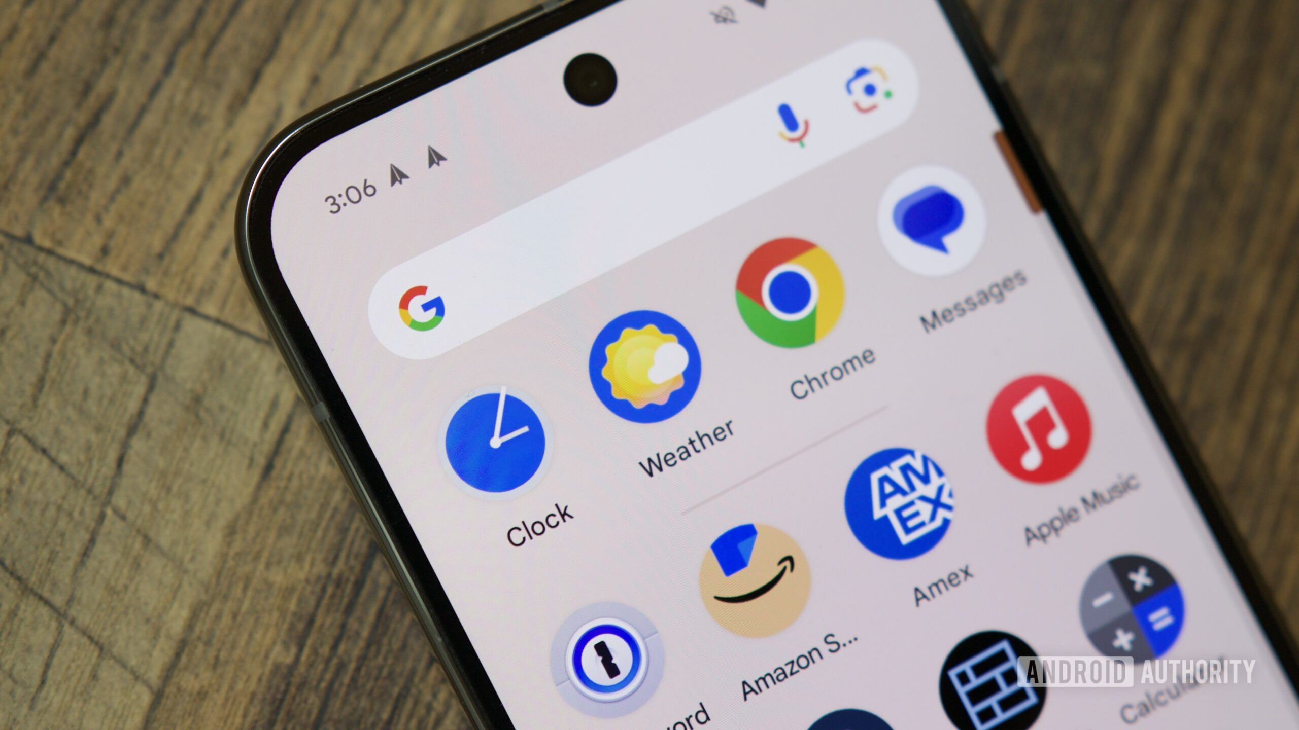 Pixel Weather app icon on an Android phone.