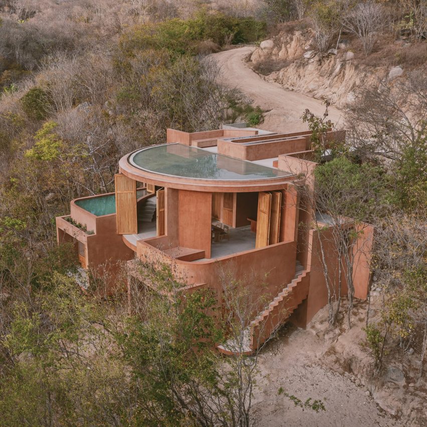 Pool roof at Casa Tobi in Mexico