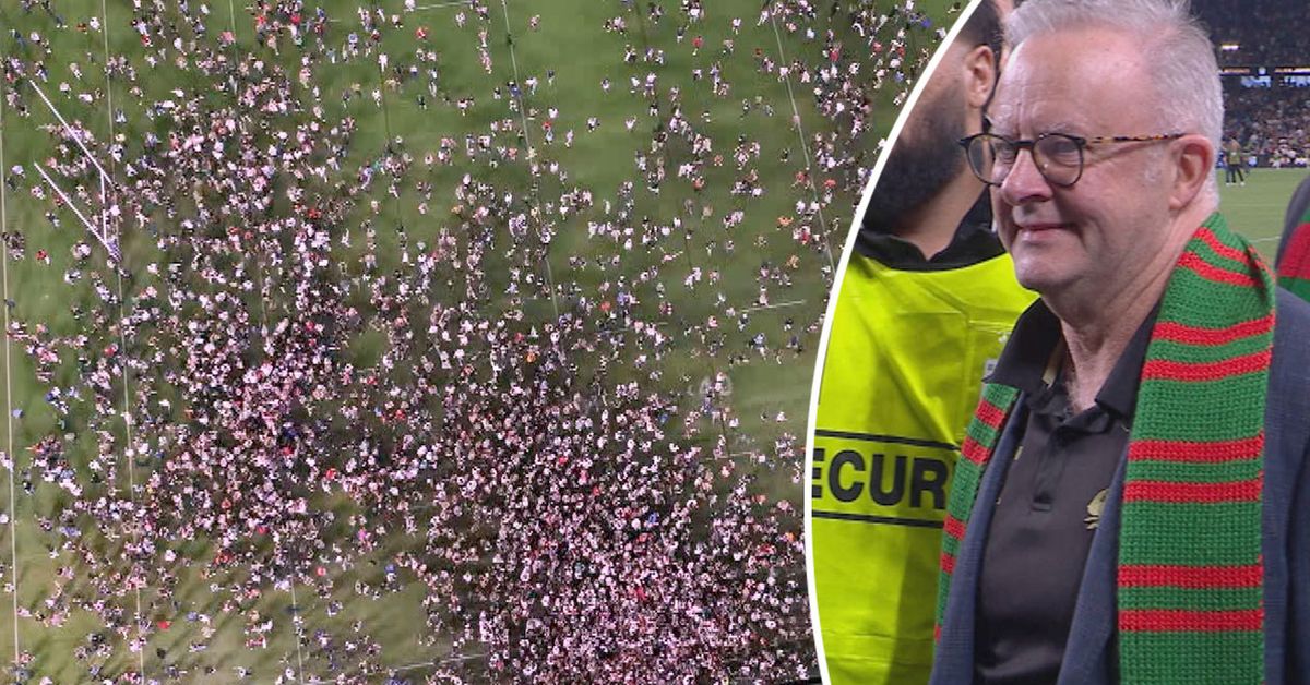 Albanese says risk of fine 'worth it' to join celebration as Alex Johnston makes NRL history