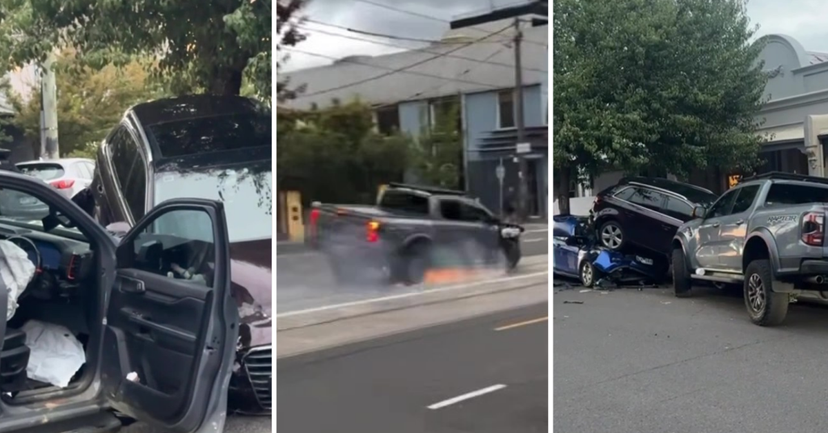 Man arrested after ute filmed screaming down Melbourne street on rims
