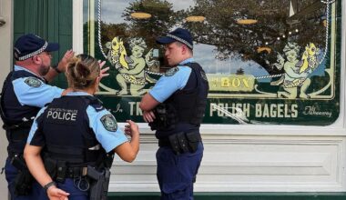 Hate symbol etched into glass of popular Jewish business in Sydney's CBD
