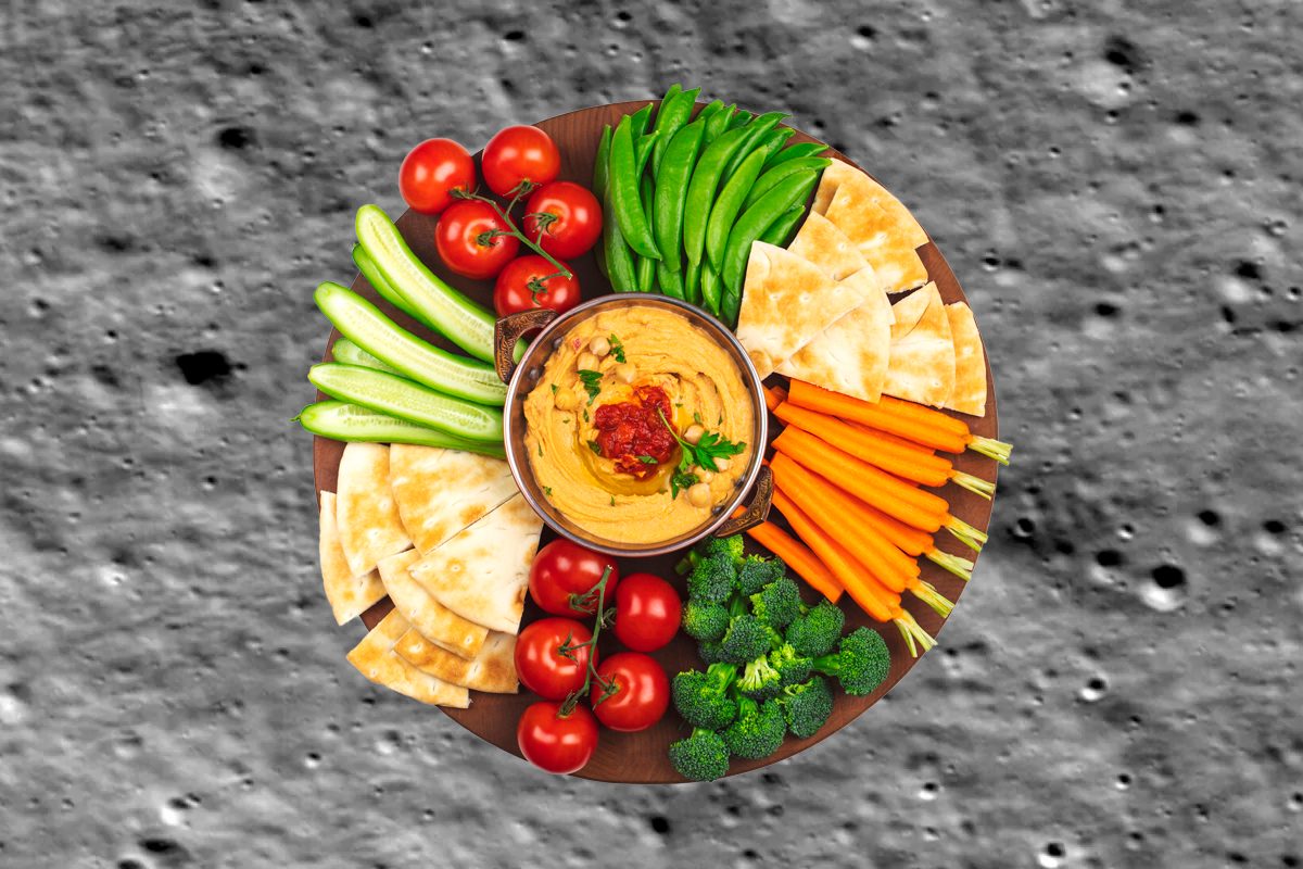 Hummus on the Moon? Scientists grow chickpeas in Moon dirt. Credit: NASA/Goddard/Arizona State University / Anjelika Gretskaia / Getty Images