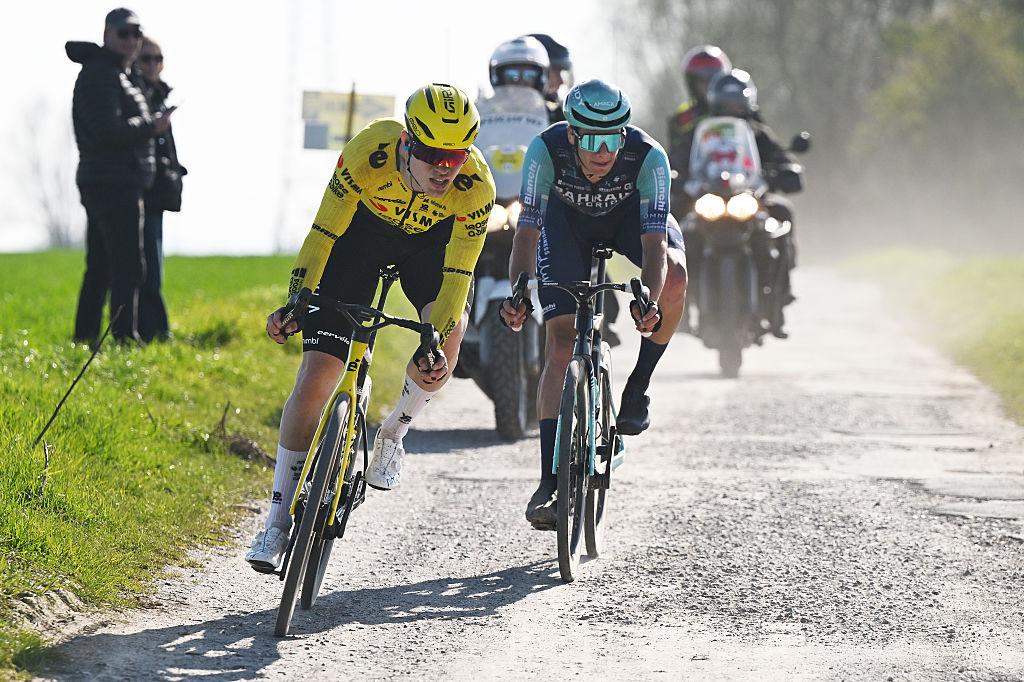 2026 Gran Prix de Denain: Per Strand Hagenes (l) and Segaert during the late two-up break of the day