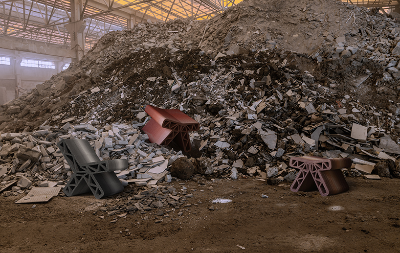 3D printed street furniture recycles concrete and brick waste from demolished urban villages - 3