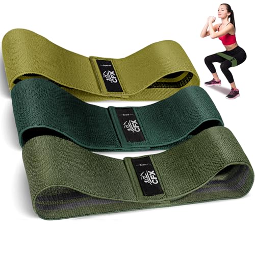 Cfx Resistance Bands Set, Exercise Bands With Non-Slip Design for Hips &amp; Glutes, 3 Levels Workout Bands for Women and Men, Booty Bands for Home Fitness, Yoga, Pilates (military Green Set)