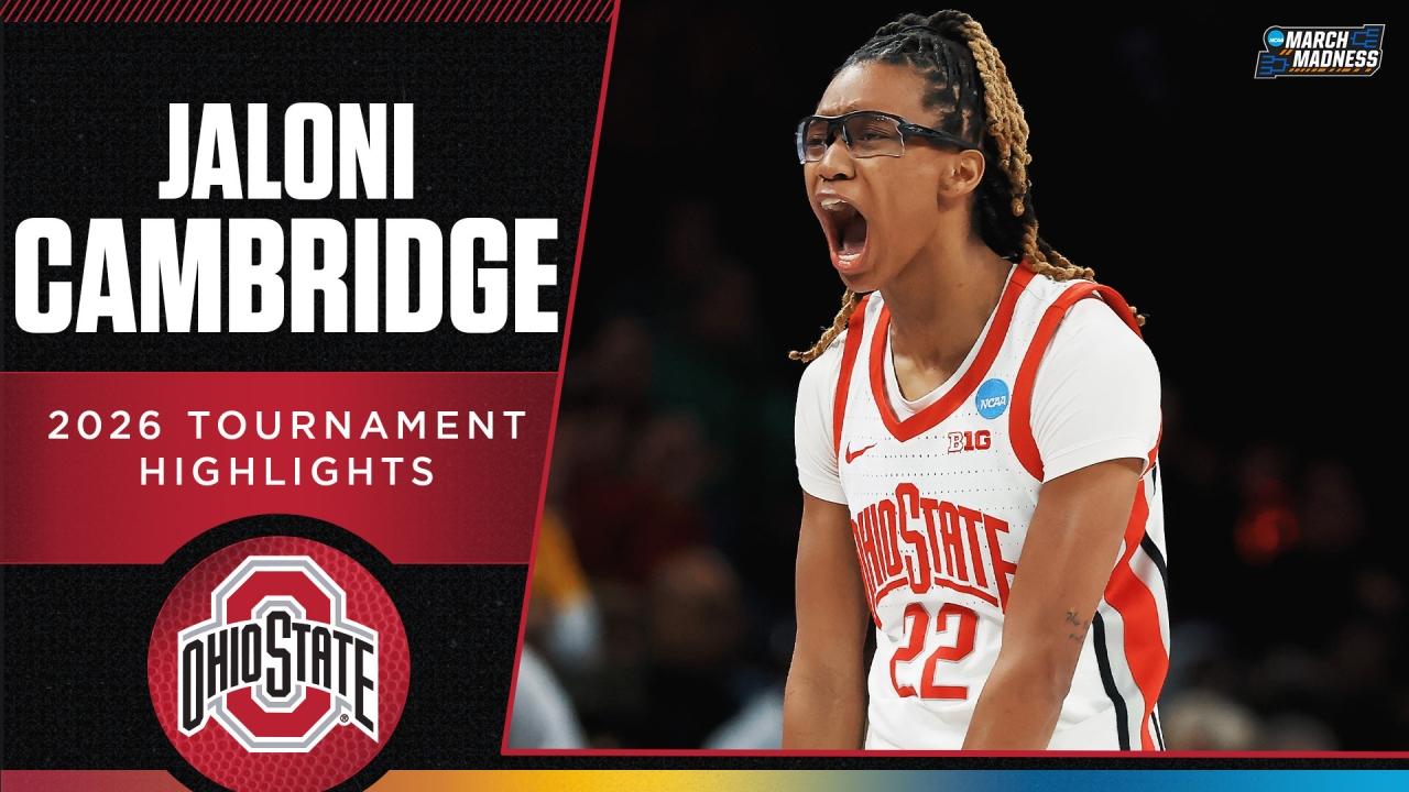 Jaloni Cambridge 2026 NCAA tournament highlights