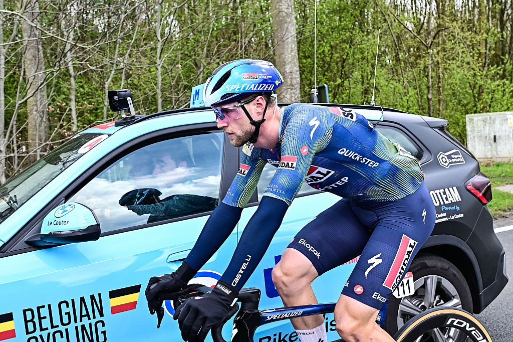 Belgian Laurenz Rex of Soudal Quick-Step pictured in action during the 'Ronde van Brugge' men's elite one-day cycling race, 202,9 km from and to Brugge on Wednesday 25 March 2026. BELGA PHOTO MAARTEN STRAETEMANS (Photo by MAARTEN STRAETEMANS / BELGA MAG / Belga via AFP)