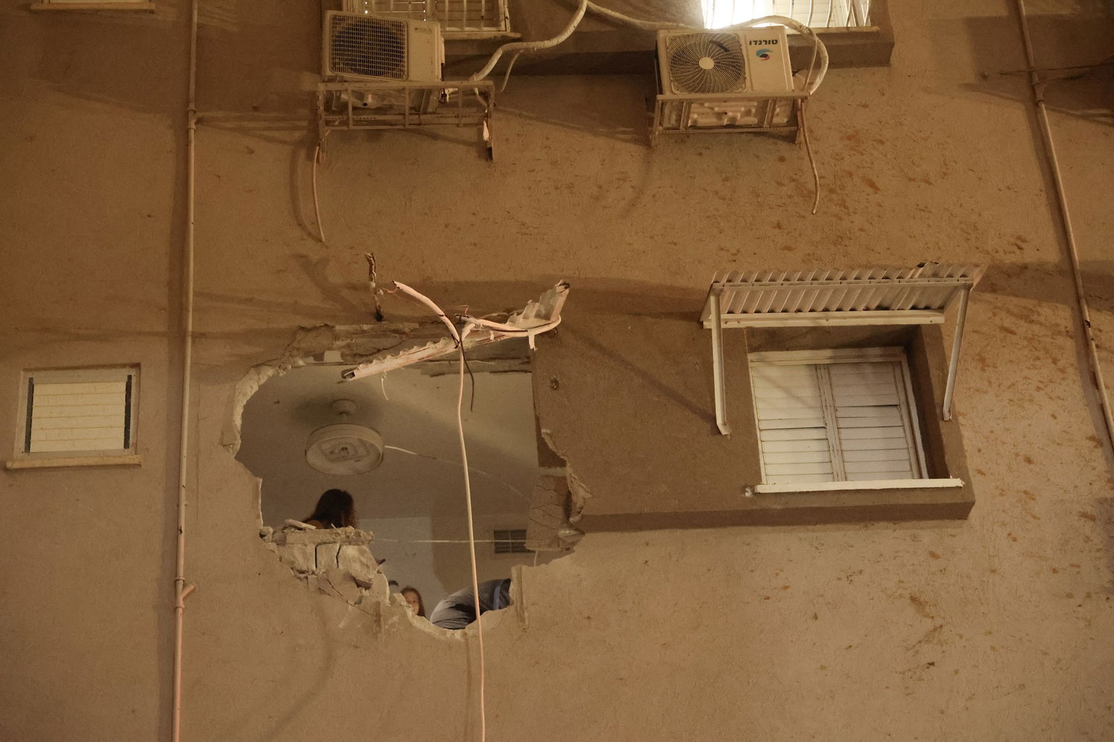 a hole in an apartment building