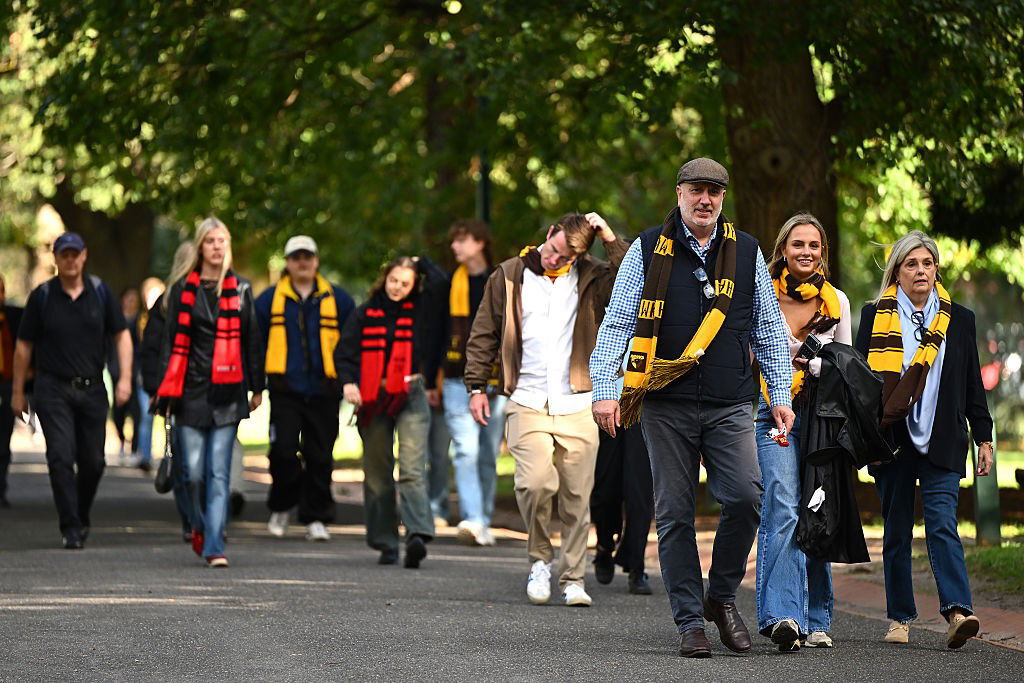 Fans arrive at the MCG