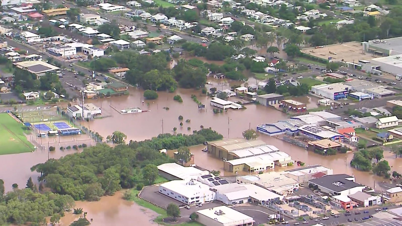 flooded homes and businesses from above