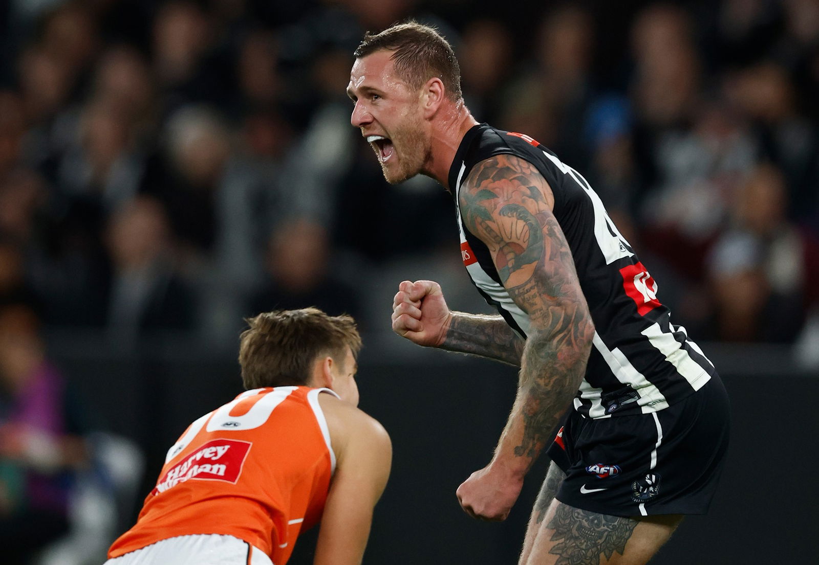 Tim Membrey kicked three goals in the opening quarter for Collingwood.