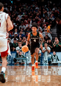 person dribbling a basketball