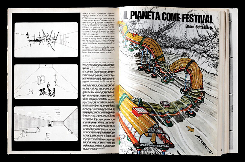 before memphis, ettore sottsass envisions a planet organized by moments of collective life