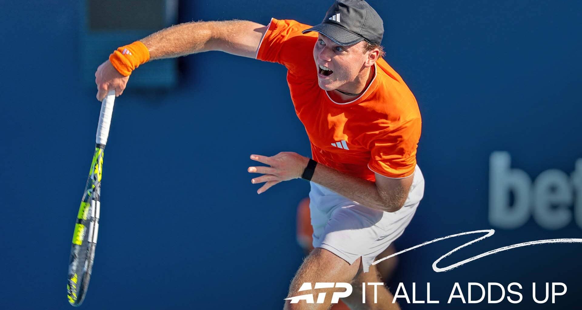 Alex Michelsen in action at the Miami Open presented by Itau.