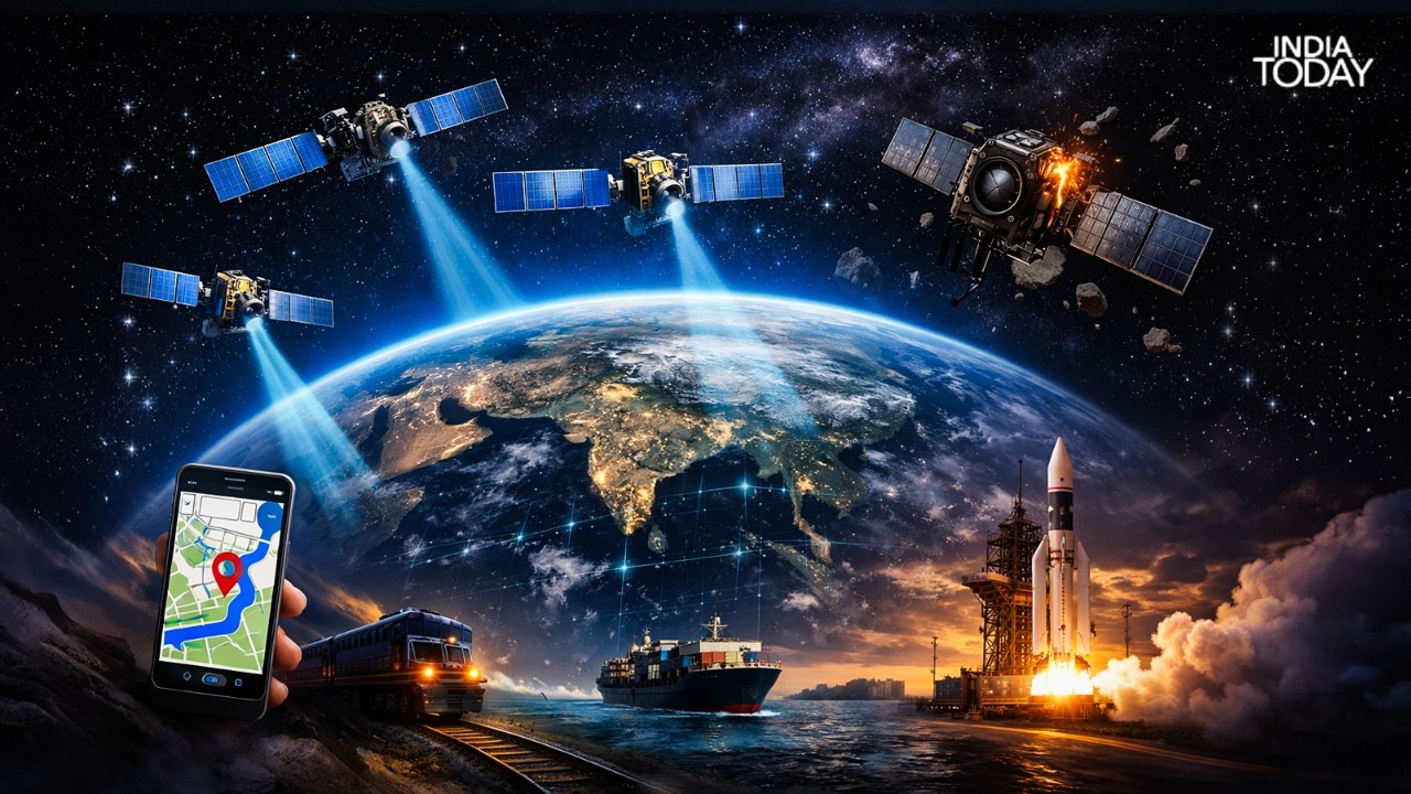 NavIC, India's own GPS, has fallen to just three active satellites. This comes after IRNSS-1F's final atomic clock stopped working on March 13, 2026, one short of the minimum required for navigation. (Photo: India Today)